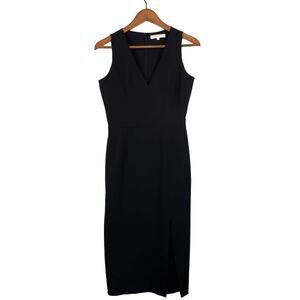 Ann Mashburn V Neck Midi Sheath Wool Dress - 2